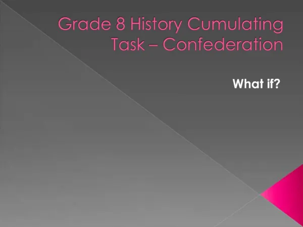 Grade 8 History Cumulating Task Confederation