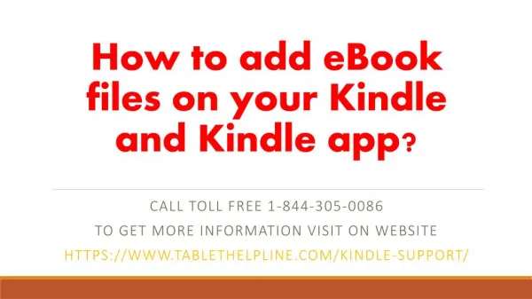 How To Add E-Book Files On Your Kindle And Kindle App ?