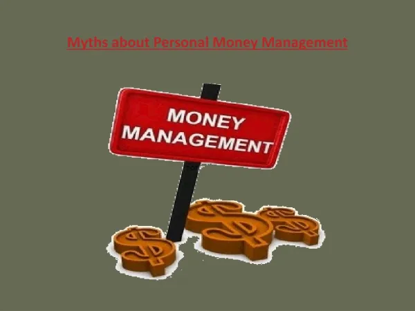 Myths about Personal Money Management