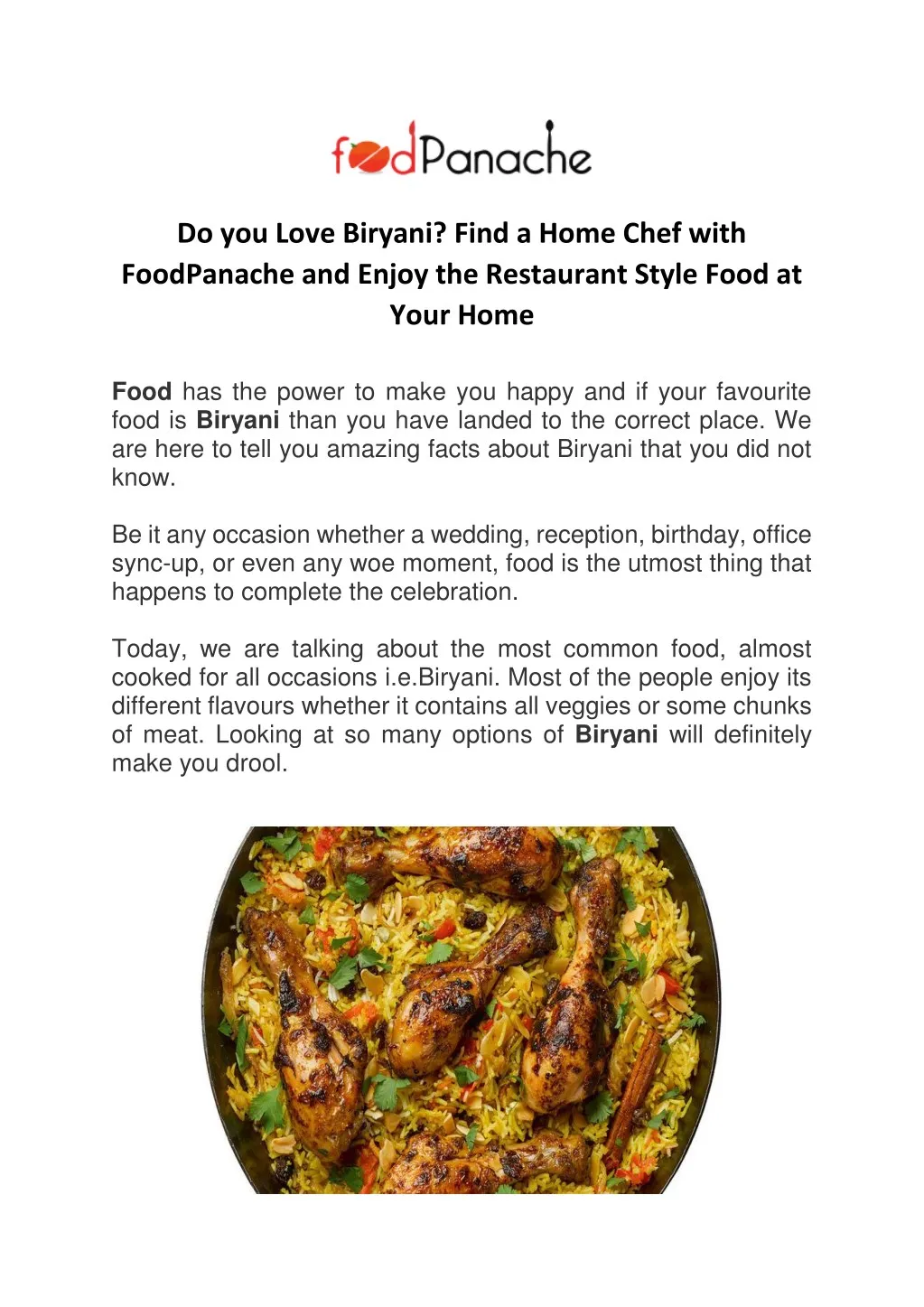 do you love biryani find a home chef with