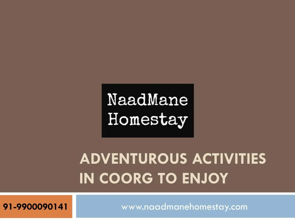 adventurous activities in coorg to enjoy