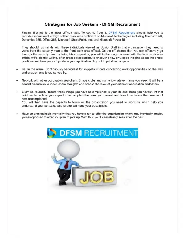 Strategies For Job Seekers