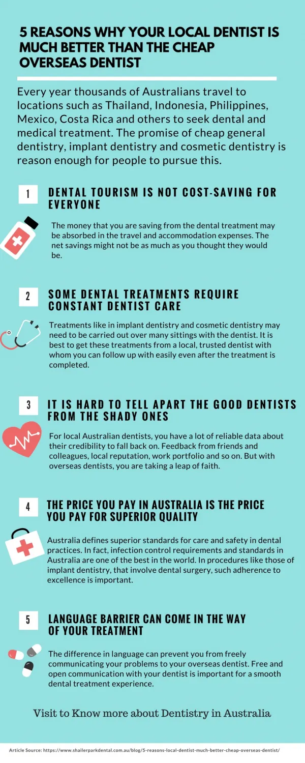 5 Reasons Why your Local Dentist is Much Better than the Cheap Overseas Dentist