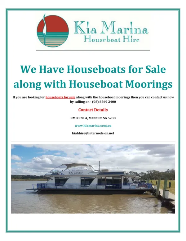 Looking for Houseboats for Sale Along with Houseboat Moorings?