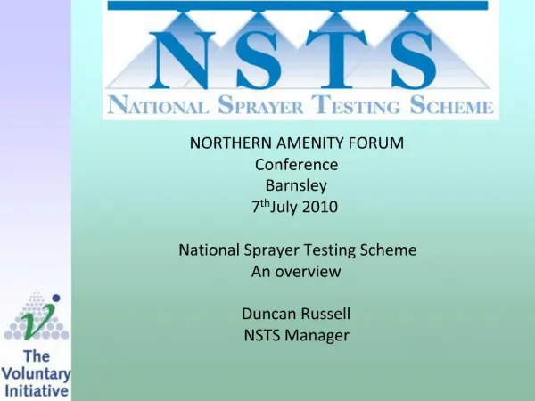 National Sprayer Testing Scheme 13800 tests completed in year 2009