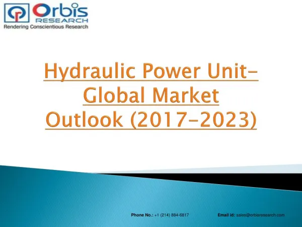 Global Hydraulic Power Unit Industry Report with Development Trend Analysis Research which is Expected to reach $5.28 bi