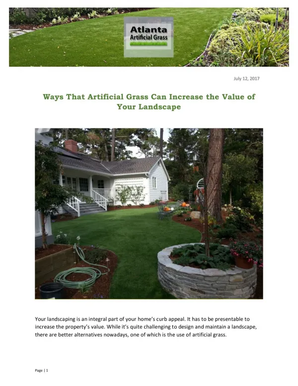 Ways That Artificial Grass Can Increase the Value of Your Landscape