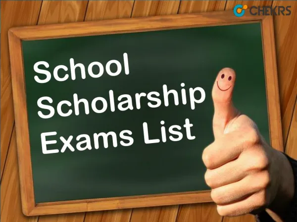 School Scholarship Exam List