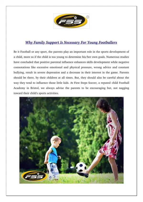 Why Family Support Is Necessary For Young Footballers?