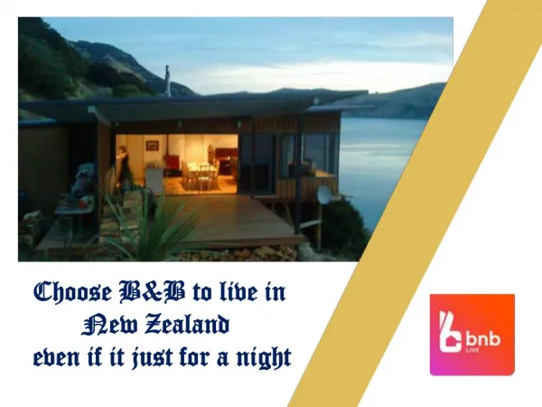 Choose B&B to live in New Zealand even if it just for a night