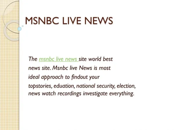 MSNBC LIVE NEWS