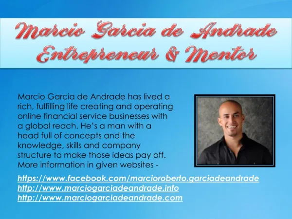 Marcio Garcia de Andrade - Entrepreneur & Mentor