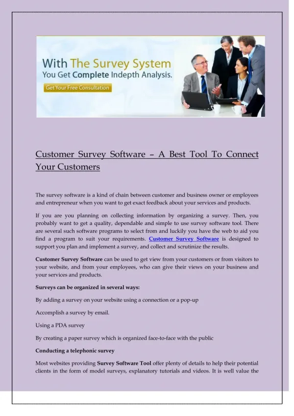 Customer Survey Software – A Best Tool To Connect Your Customers