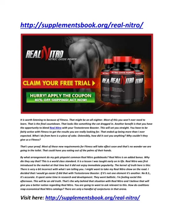 Real Nitro - Best Testosterone Boosters You Can Trust On It!