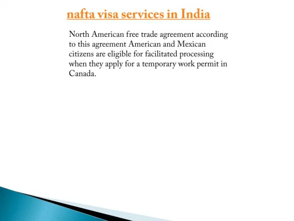 nafta visa services in India