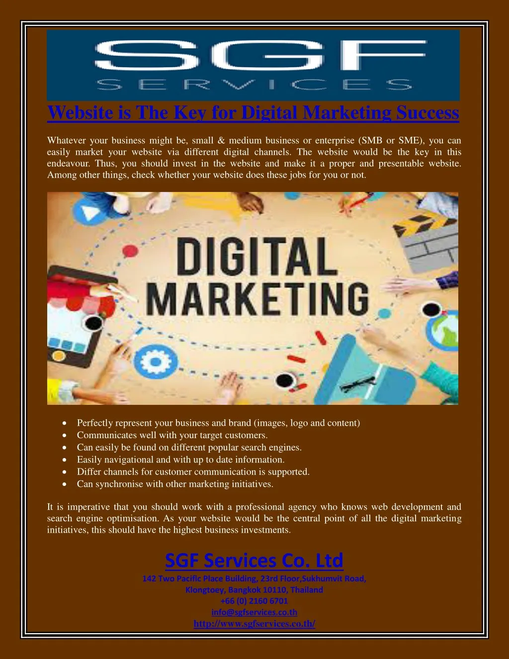 website is the key for digital marketing success