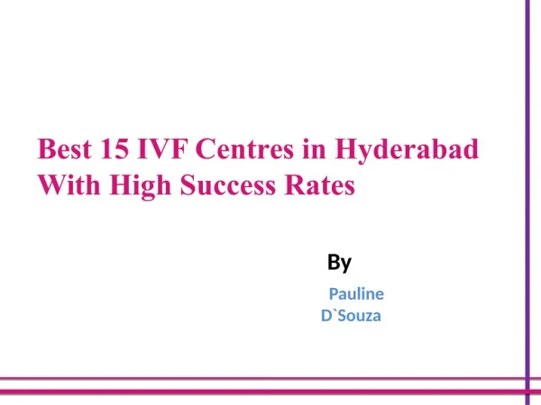 Best 15 IVF Centres in Hyderbad