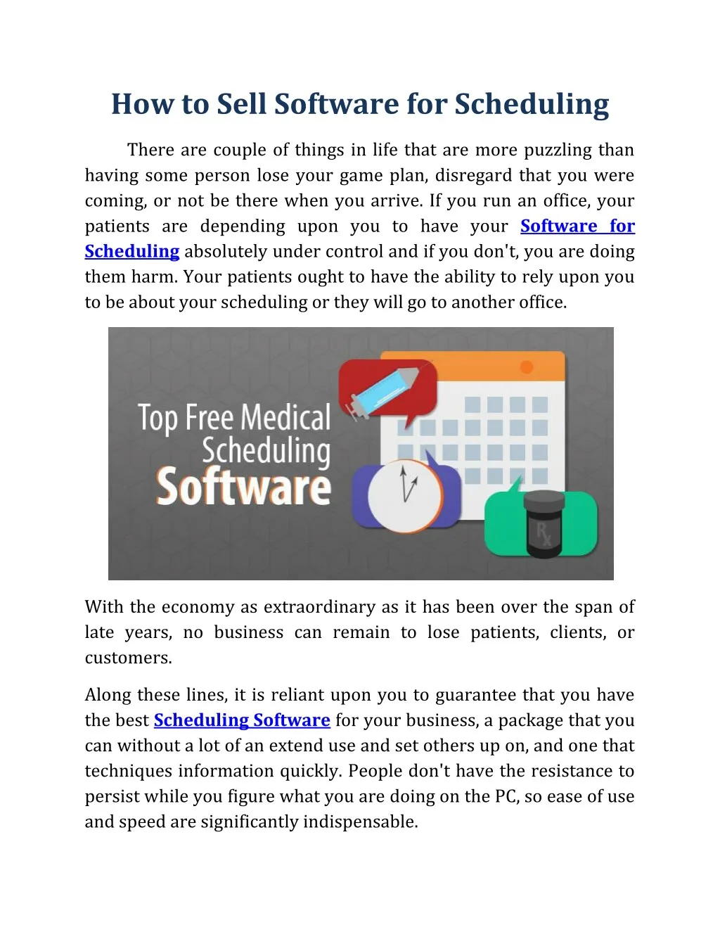 how to sell software for scheduling