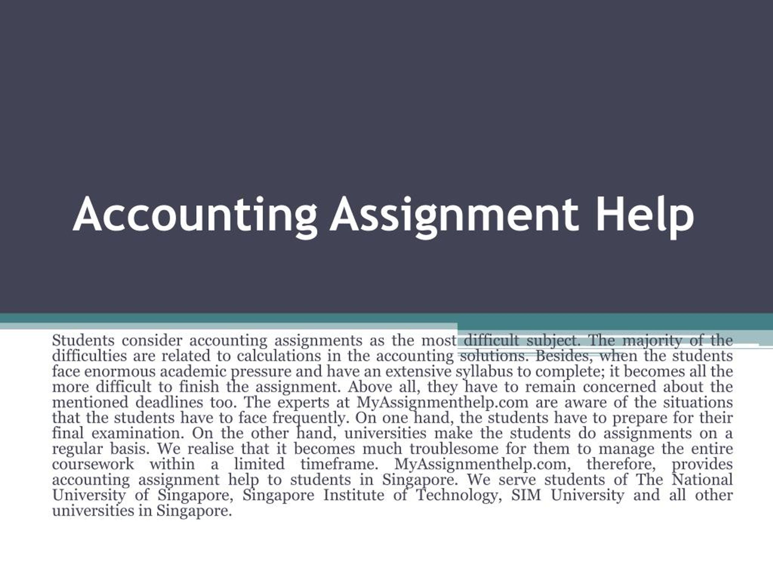 PPT - Help with Accounting Assignment PowerPoint Presentation, free ...