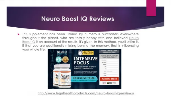 Neuro Boost IQ Reviews, Free Trial and Where to Buy