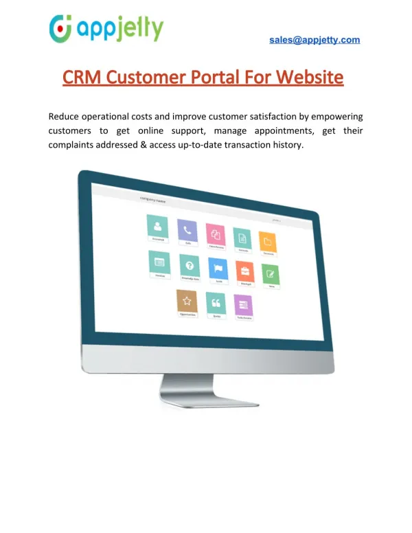 CRM Customer Portal For Website