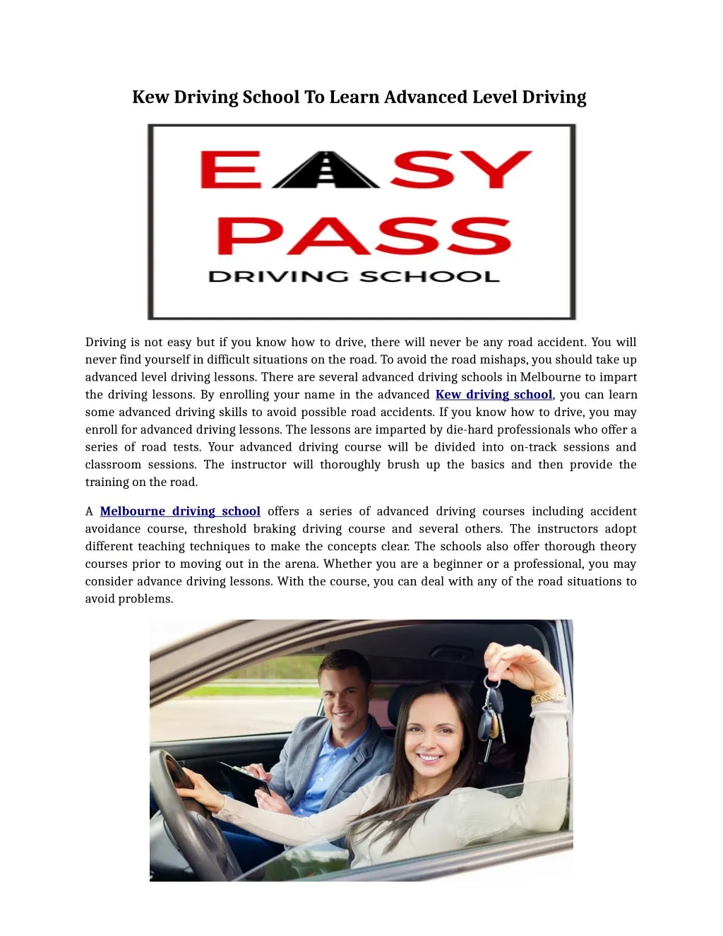 kew driving school to learn advanced level driving