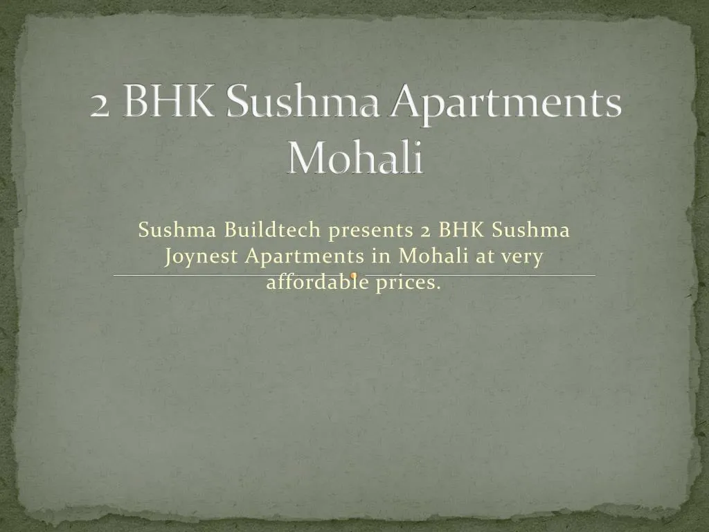 2 bhk sushma apartments mohali