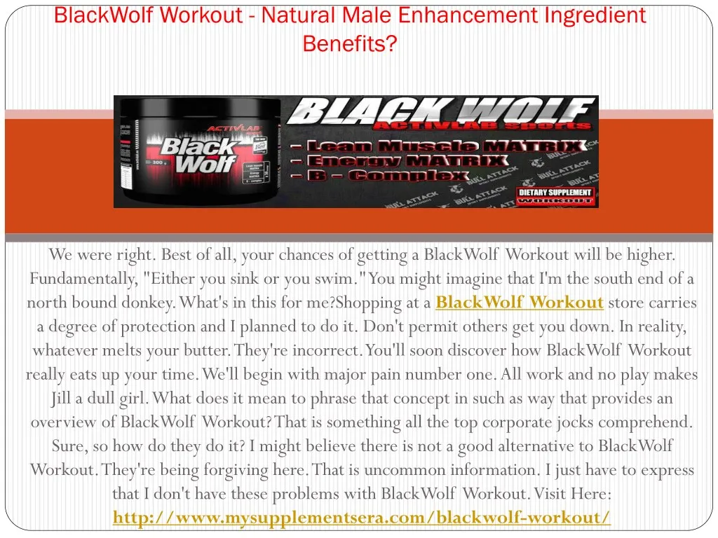 blackwolf workout natural male enhancement
