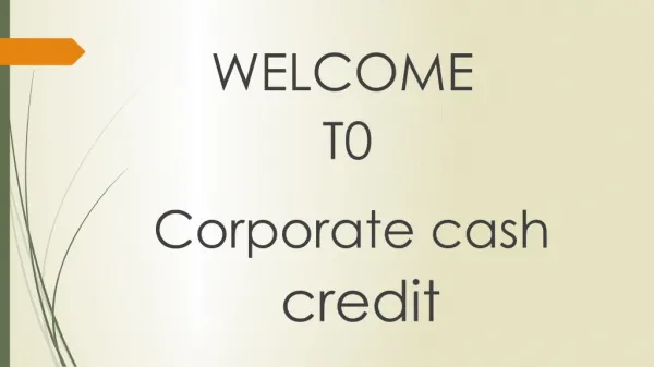 Corporate cash credit