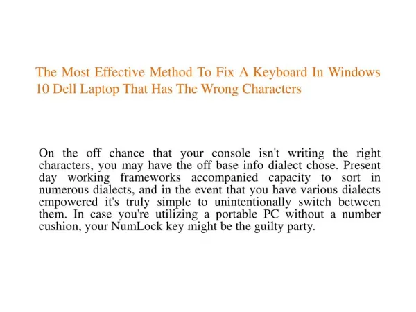 The Most Effective Method To Fix A Keyboard In Windows 10 Dell Laptop That Has The Wrong Characters