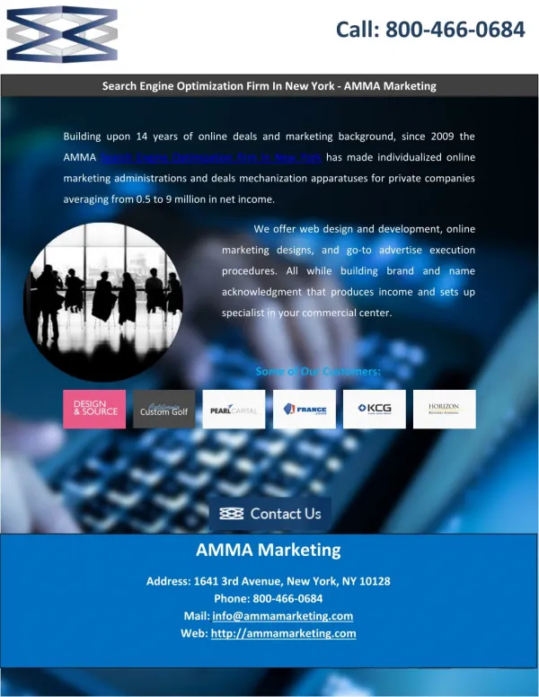 Search Engine Optimization Firm In New York - AMMA Marketing