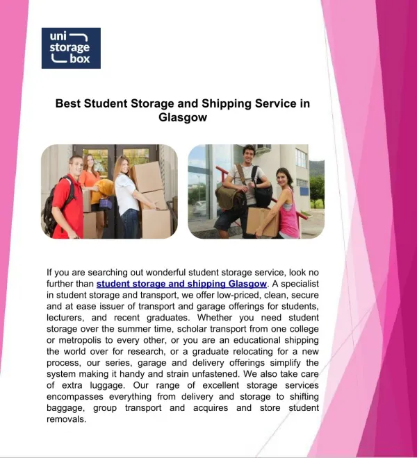 Best Student Storage and Shipping Service in Glasgow