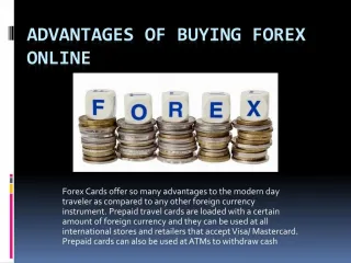 Advantages of buying forex online