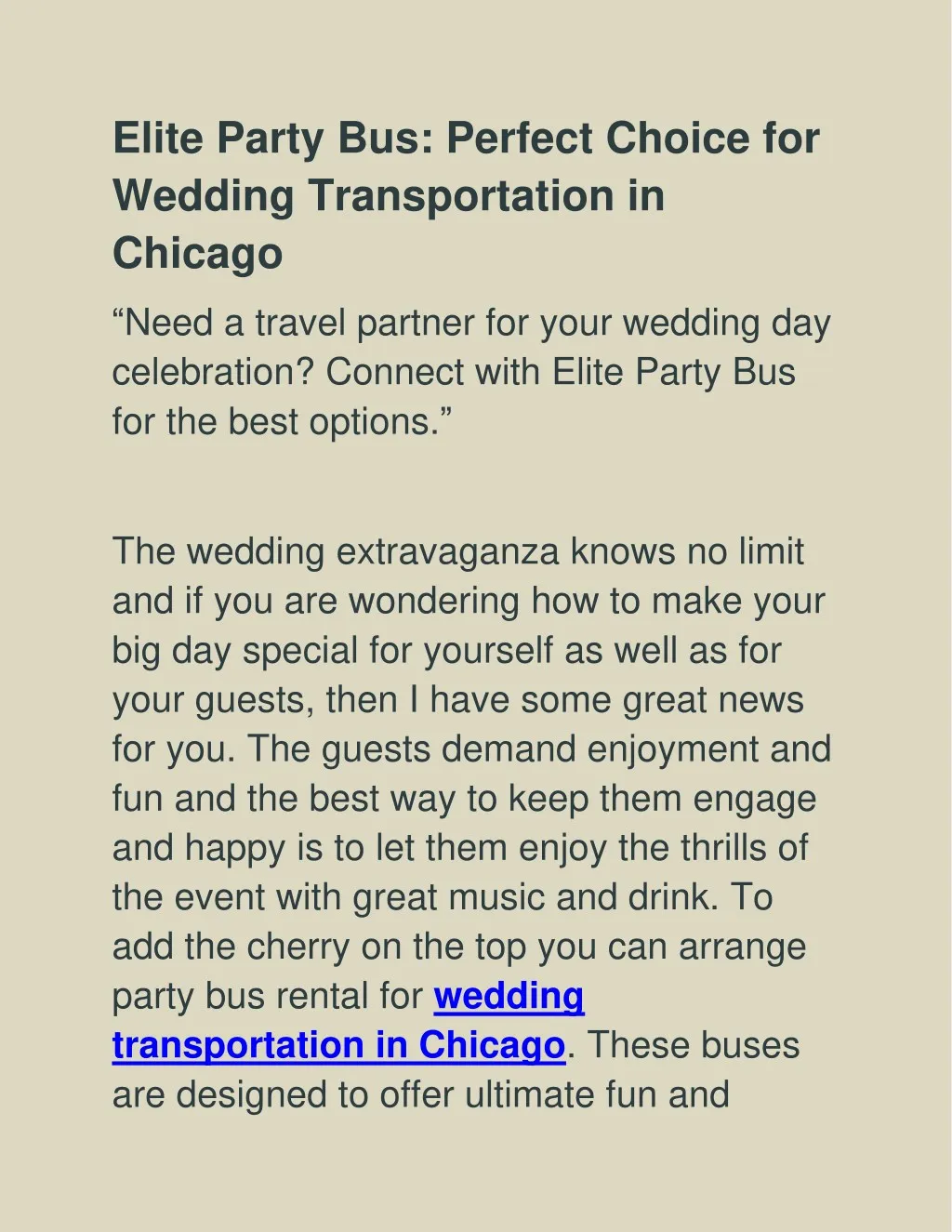 elite party bus perfect choice for wedding