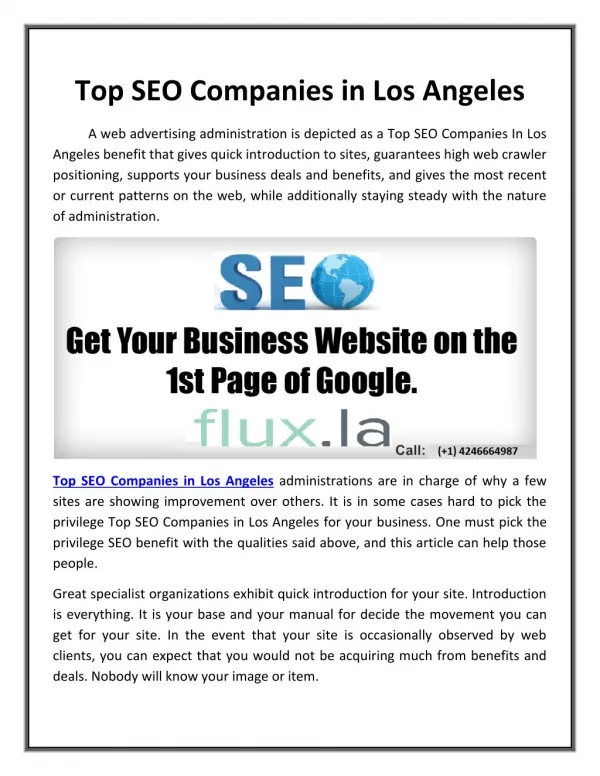 Top SEO Companies in Los Angeles