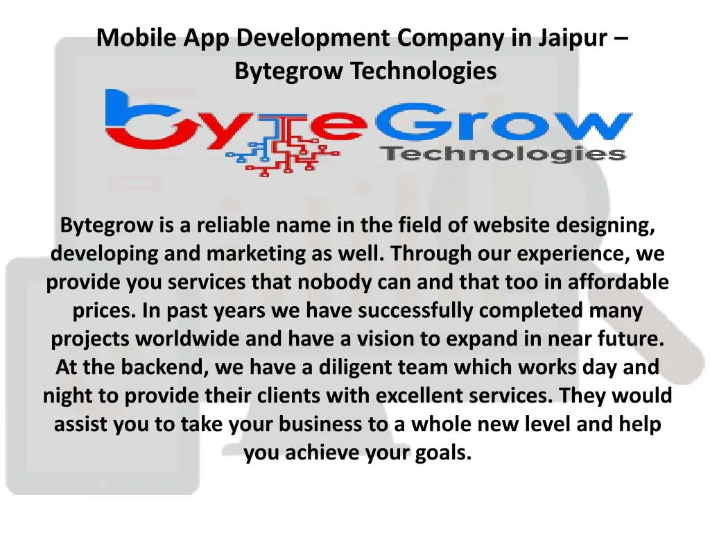 mobile app development company in jaipur bytegrow