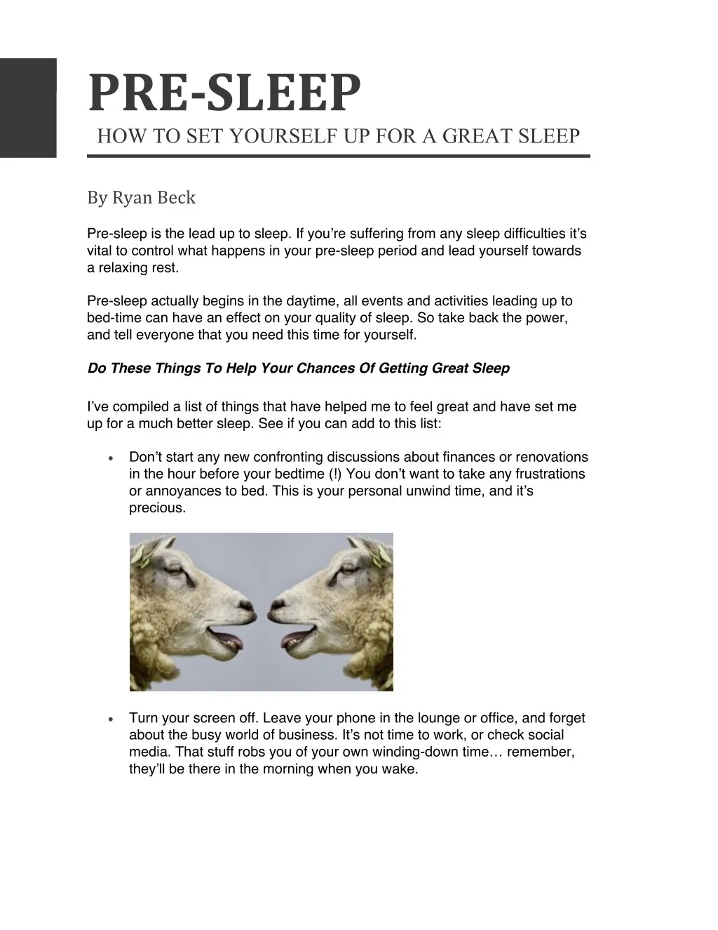 pre sleep how to set yourself up for a great sleep