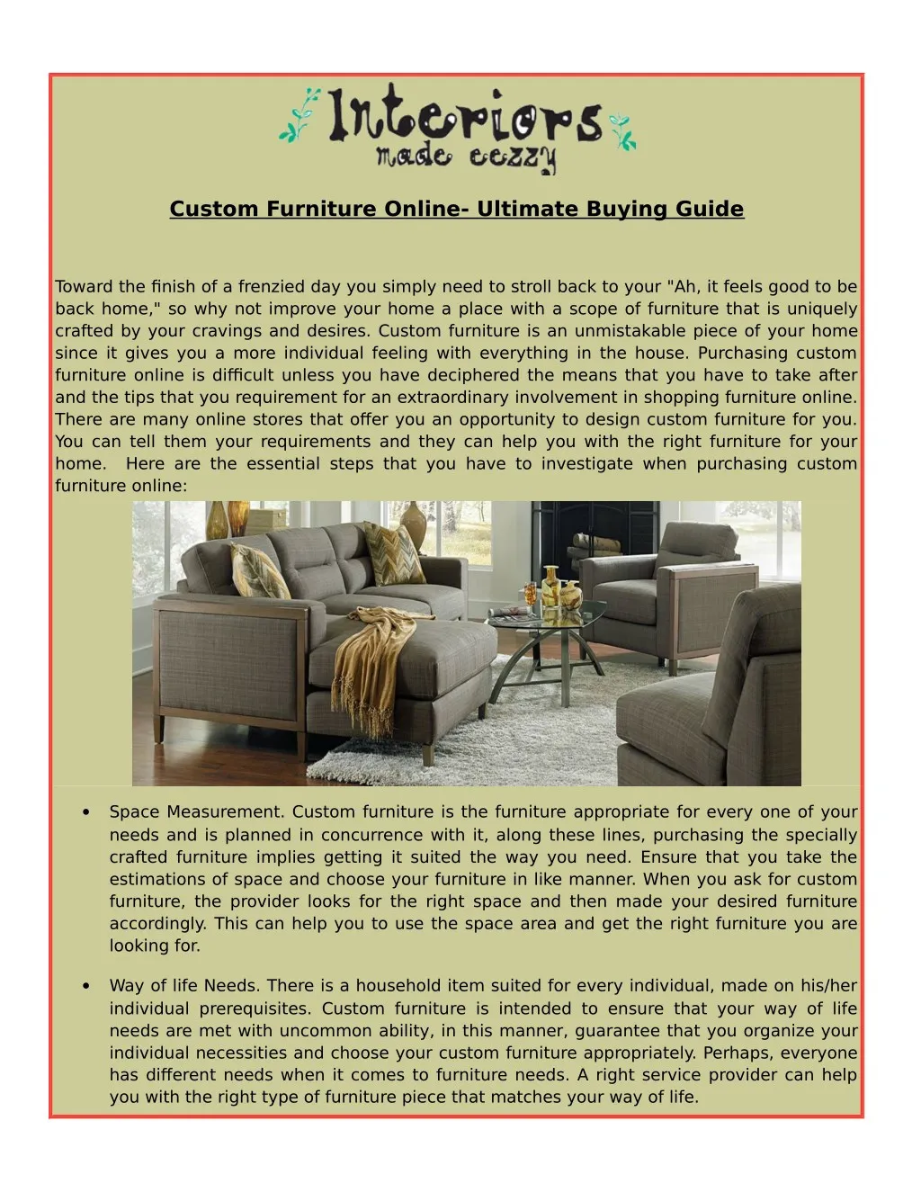 custom furniture online ultimate buying guide