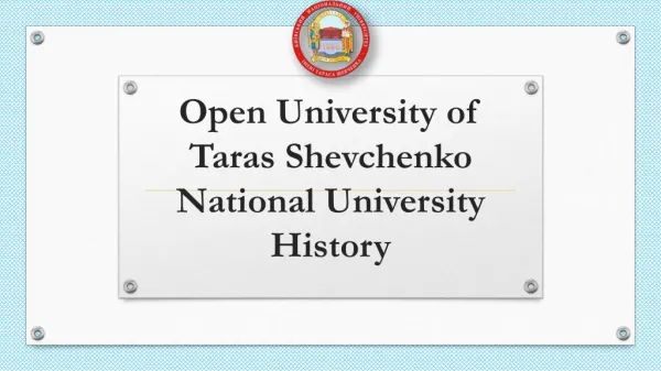 Open University of Taras Shevchenko National University History