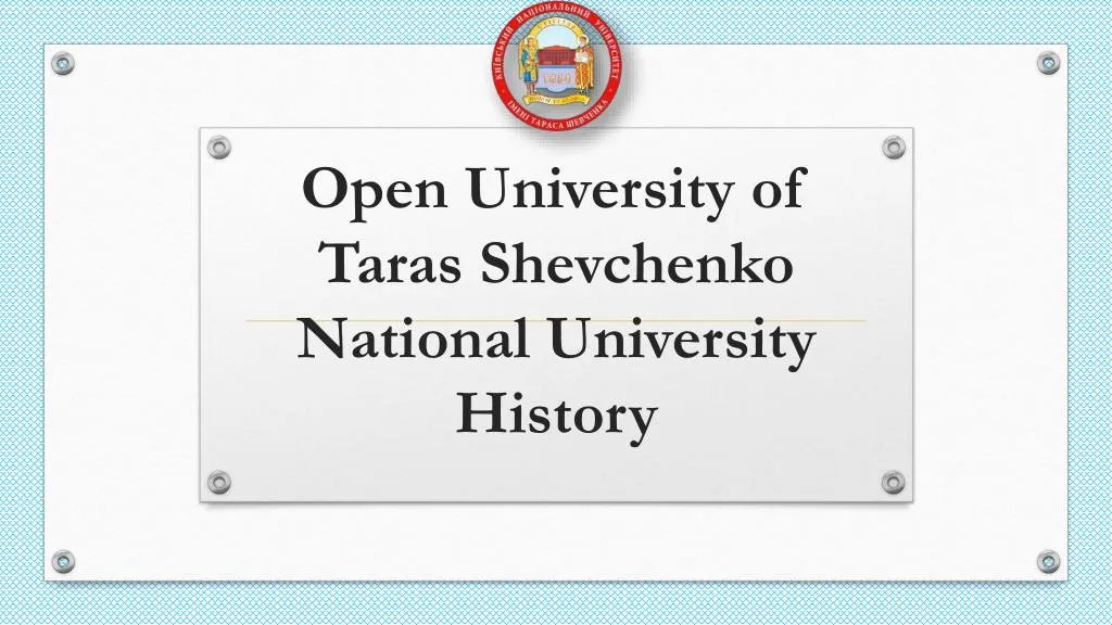 open university of taras shevchenko national university history