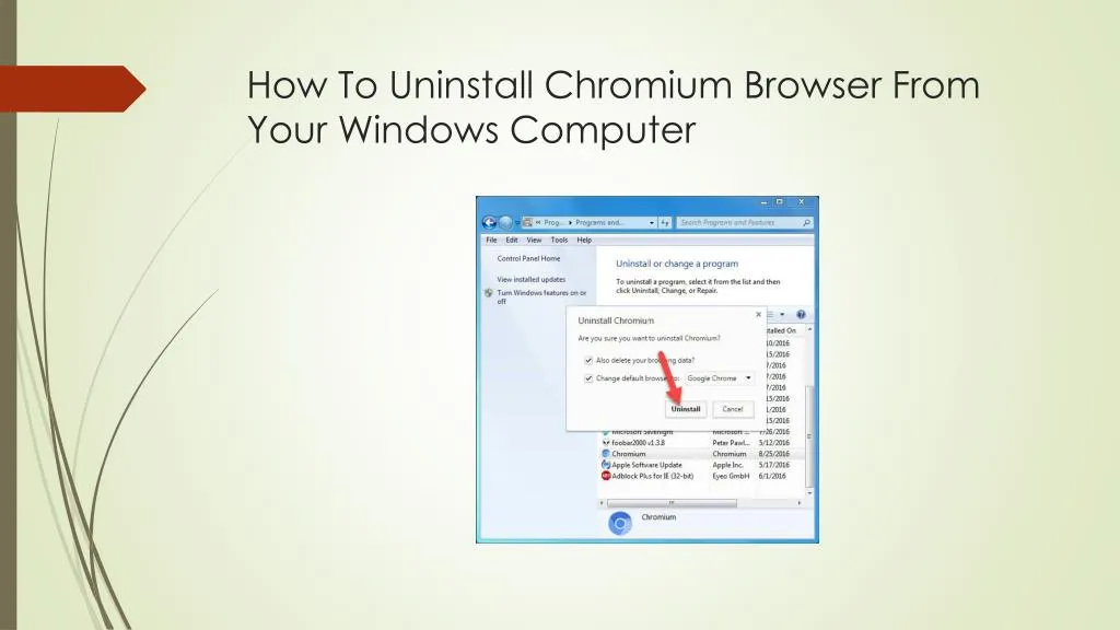 how to uninstall chromium browser from your windows computer