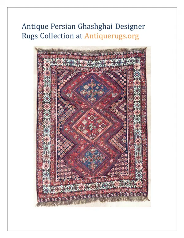 Antique Persian Ghashghai Designer Rugs Collection at Antiquerugs.org