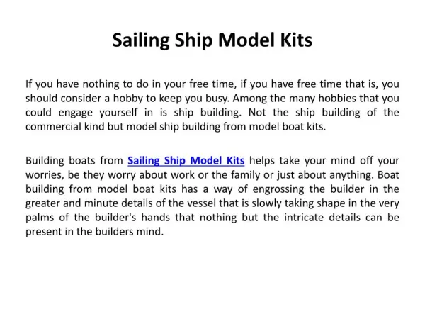 Sailing Ship Model Kits