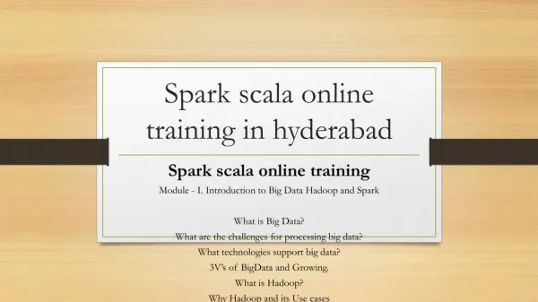 spark-scala online training in hyderabad