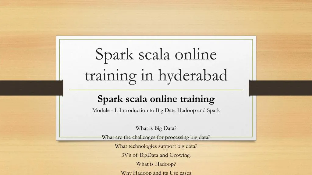 spark scala online training in hyderabad