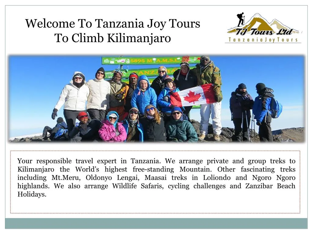 welcome to tanzania joy tours to climb kilimanjaro