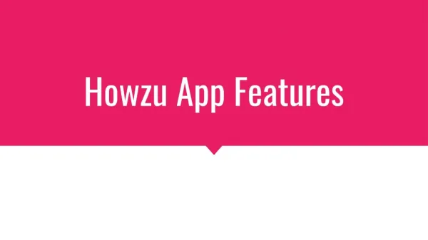 Howzu app features | Dating app features