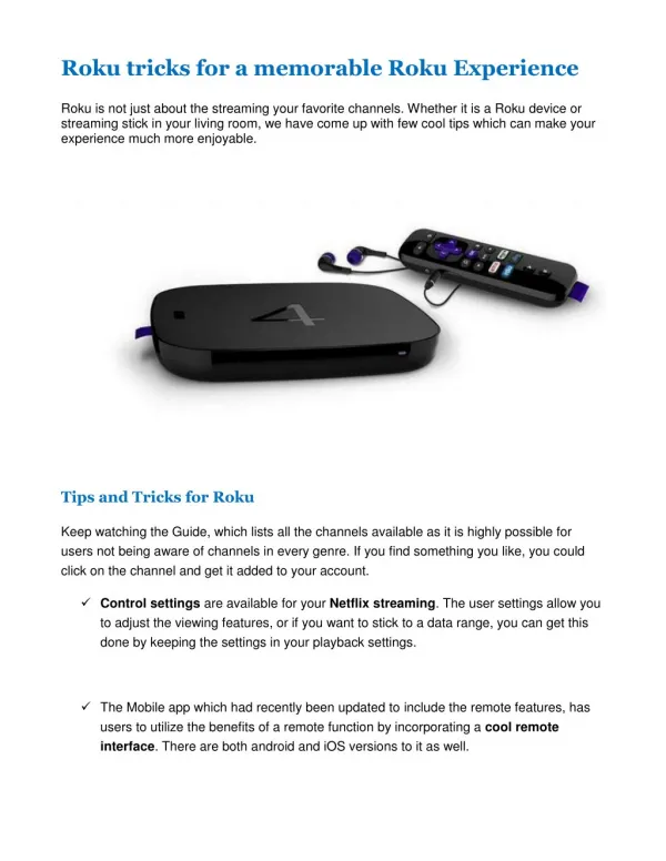 Roku tips and tricks for a memorable Roku Experience
