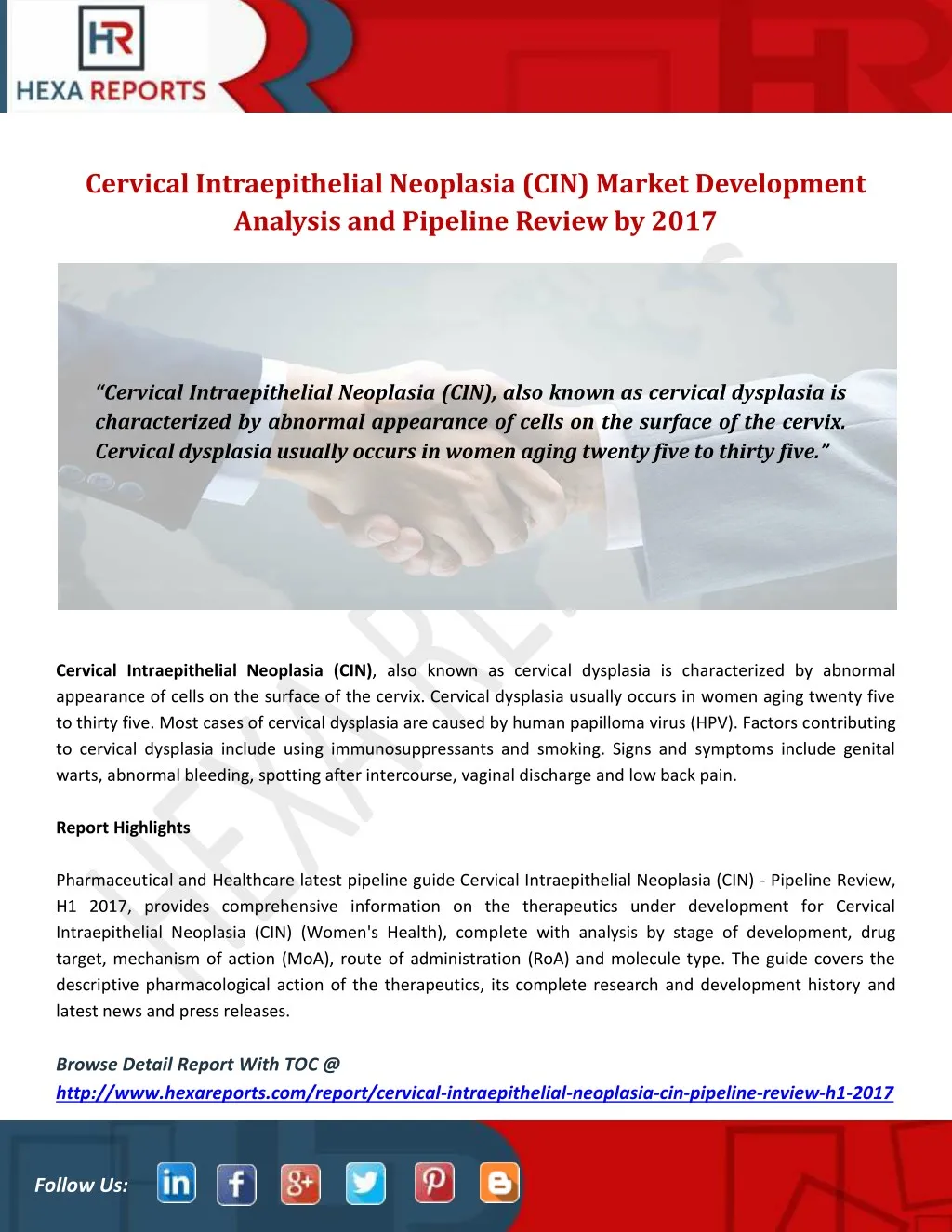 cervical intraepithelial neoplasia cin market