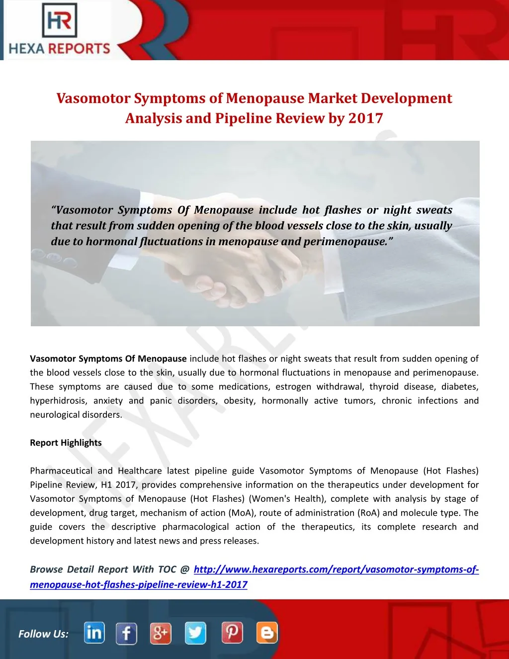 vasomotor symptoms of menopause market